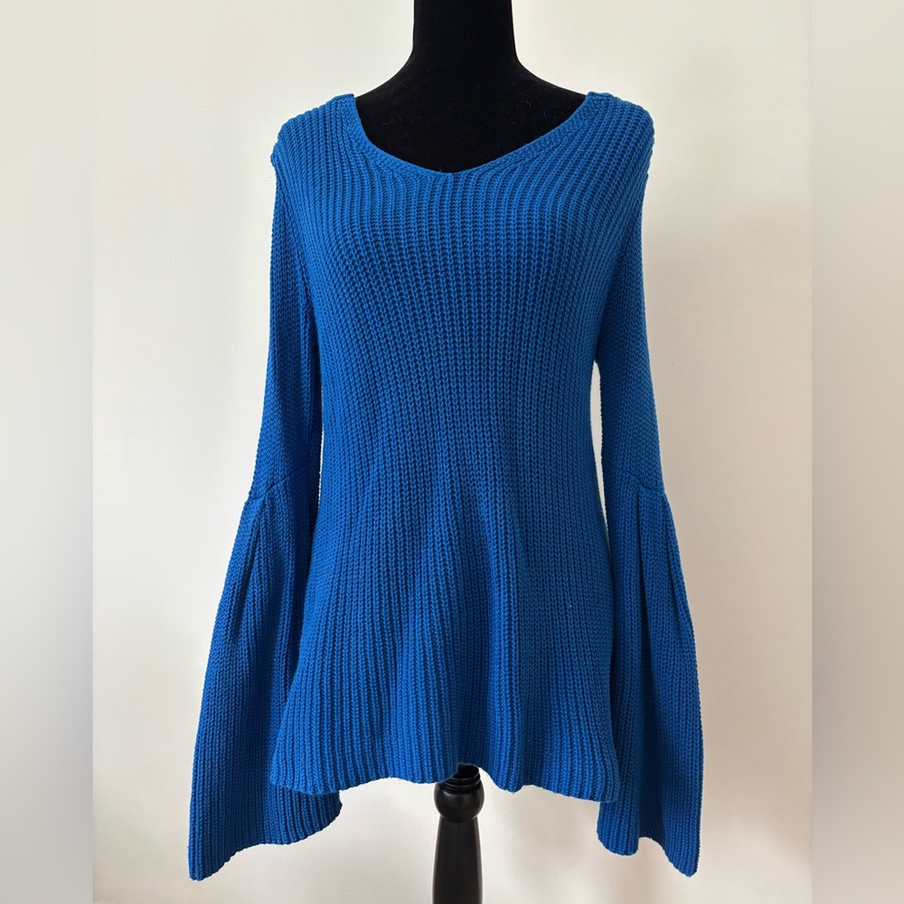 Style and Company Blue Sweater with Bell Sleeves